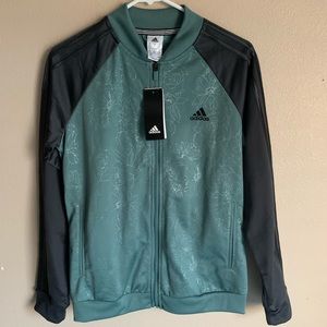 (SOLD) New Adidas Floral Embossed Zip Up Track Jacket